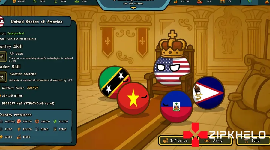 Countryballs Power Protocol gameplay